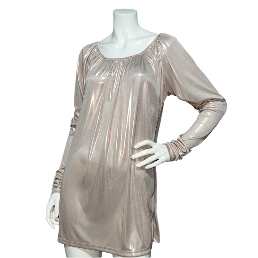NWT RARE La Rok Metallic Rose Gold Tunic Top/Dress S Made in USA